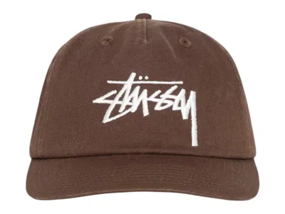 Pre-owned Stussy Men's  Big Stock Mid Depth Cap In Chocolate In Brown