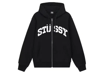 Pre-owned Stussy Men's  Block Sport Zip Hoodie In Black