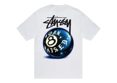 Pre-owned Stussy Men's  Born X Raised 8 Ball Tee Shirt In White