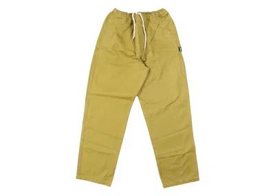 Pre-owned Stussy Men's  Brushed Beach Pant In Bright Olive In Green
