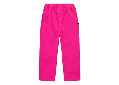 Pre-owned Stussy Men's  Brushed Beach Pant In Hot Pink