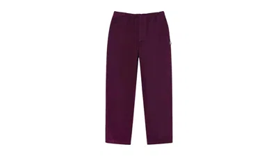 Pre-owned Stussy Men's  Brushed Beach Pant In Plum In Purple