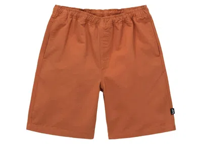 Pre-owned Stussy Men's  Brushed Beach Short In Rust In Brown
