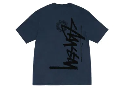 Pre-owned Stussy Men's  Buana Stock Tee Shirt In Navy Blue