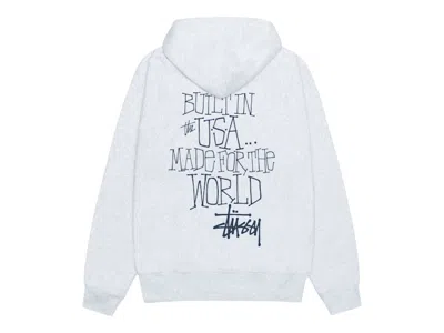 Pre-owned Stussy Men's  Built In Usa Hoodie In Ash Heather In Gray