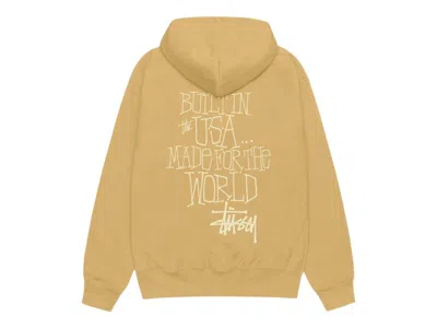 Pre-owned Stussy Men's  Built In Usa Hoodie In Curry In Yellow