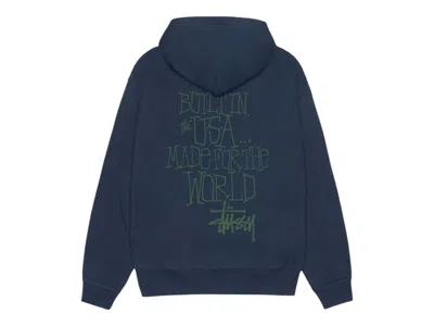 Pre-owned Stussy Men's  Built In Usa Hoodie In Navy Blue