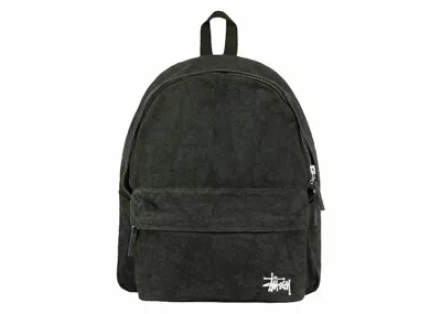 Pre-owned Stussy Men's  Canvas Backpack In Washed Black