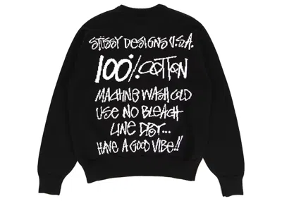 Pre-owned Stussy Men's  Care Label Sweater In Black