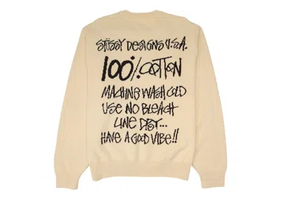 Pre-owned Stussy Men's  Care Label Sweater In Natural