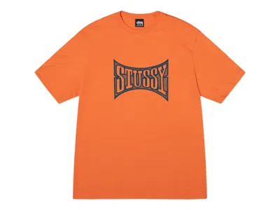 Pre-owned Stussy Men's  Champion Tee Shirt In Coral In Orange