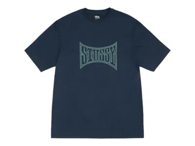 Pre-owned Stussy Men's  Champion Tee Shirt In Navy Blue