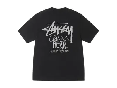 Pre-owned Stussy Men's  Classic Gear Pig. Dyed Tee Shirt In Black