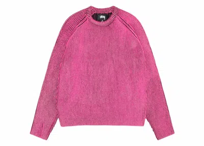 Pre-owned Stussy Men's  Contrast Rib Sweater In Pink