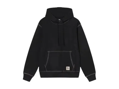 Pre-owned Stussy Men's  Contrast Stitch Label Hoodie In Black