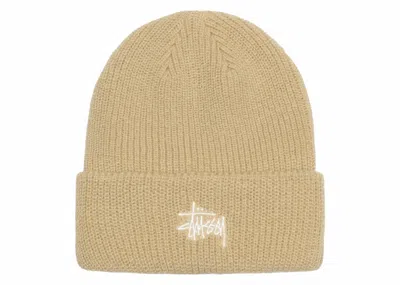 Pre-owned Stussy Men's  Cuff Stock Beanie In Beach Sand