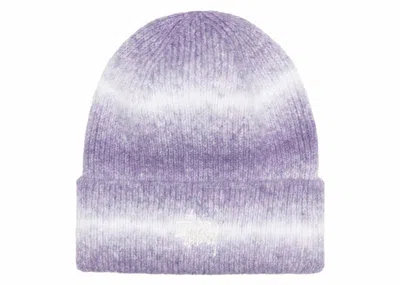 Pre-owned Stussy Men's  Cuff Stripe Knit Beanie In Purple