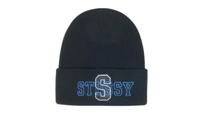Pre-owned Stussy Men's  Cuff Varsity S Beanie In Black