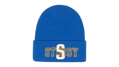 Pre-owned Stussy Men's  Cuff Varsity S Beanie In Blue