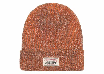 Pre-owned Stussy Men's  Cuff Yarn Reflective Beanie In Orange