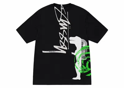 Pre-owned Stussy Men's  David Carson Dino Tee Shirt In Black