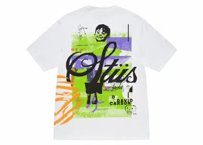 Pre-owned Stussy Men's  David Carson Dino Tee Shirt In White