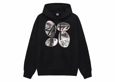 Pre-owned Stussy Men's  David Carson Vespa Hoodie In Black