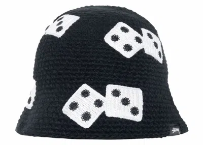 Pre-owned Stussy Men's  Dice Knit Bucket Hat In Black