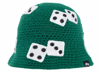Pre-owned Stussy Men's  Dice Knit Bucket Hat In Green