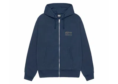 Pre-owned Stussy Men's  Dna Zip Hoodie In Navy Blue