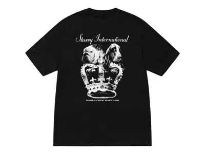 Pre-owned Stussy Men's  Dog Crown Tee Shirt In Black