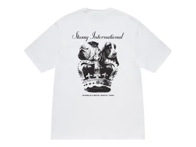 Pre-owned Stussy Men's  Dog Crown Tee Shirt In White
