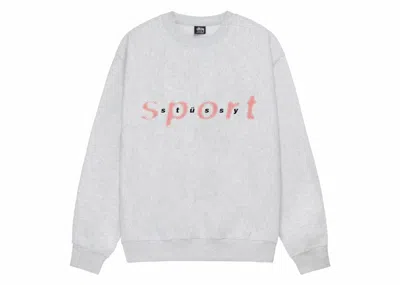 Pre-owned Stussy Men's  Dot Sport Crew In Ash Heather