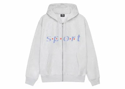 Pre-owned Stussy Men's  Dot Sport Zip Hoodie In Ash Heather In Gray