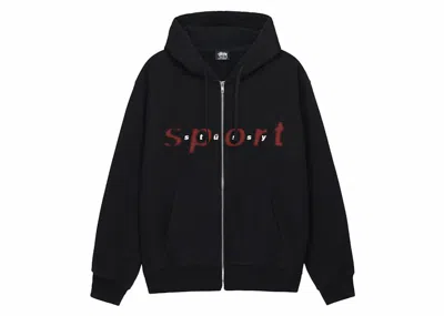 Pre-owned Stussy Men's  Dot Sport Zip Hoodie In Black