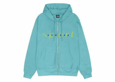 Pre-owned Stussy Men's  Dot Sport Zip Hoodie In Ocean