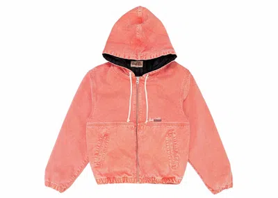 Pre-owned Stussy Men's  Double Dye Work Jacket In Faded Red
