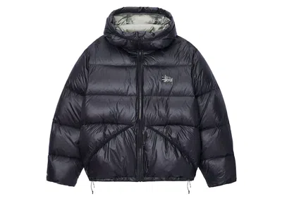 Pre-owned Stussy Men's  Down Micro Ripstop Parka In Jacket Phantom Black