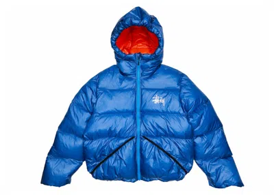 Pre-owned Stussy Men's  Down Parka Micro Ripstop In Jacket Royal