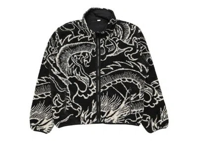 Pre-owned Stussy Men's  Dragon Sherpa Jacket In Black