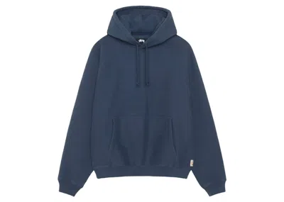 Pre-owned Stussy Men's  Fleece Raglan Hoodie In Navy Blue
