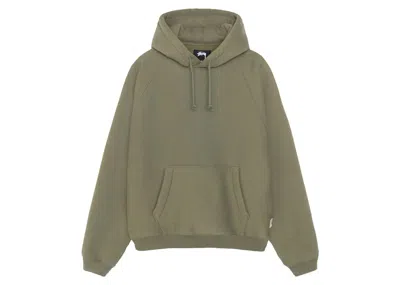 Pre-owned Stussy Men's  Fleece Raglan Hoodie In Olive