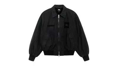 Pre-owned Stussy Men's  Flight Bomber Jacket In Black