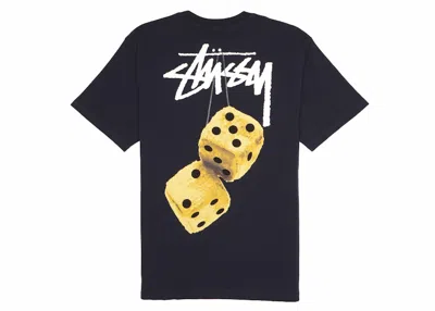 Pre-owned Stussy Men's  Fuzzy Dice Tee Shirt In Navy Blue