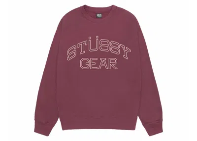 Pre-owned Stussy Men's  Gear Crew In Oxblood In Burgundy