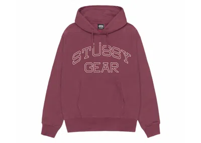 Pre-owned Stussy Men's  Gear Hoodie In Oxblood In Burgundy