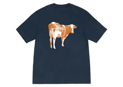 Pre-owned Stussy Men's  Grassfed T-shirt In Navy Blue