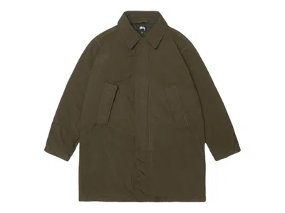 Pre-owned Stussy Men's  Insulated Long Coat In Forest Green