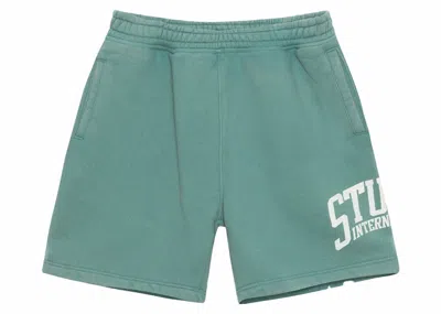 Pre-owned Stussy Men's  International Fleece Short In Teal In Blue
