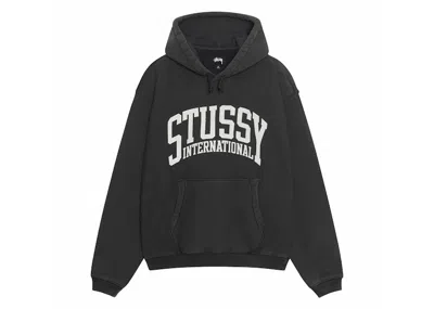 Pre-owned Stussy Men's  International Relaxed Hoodie In Washed Black